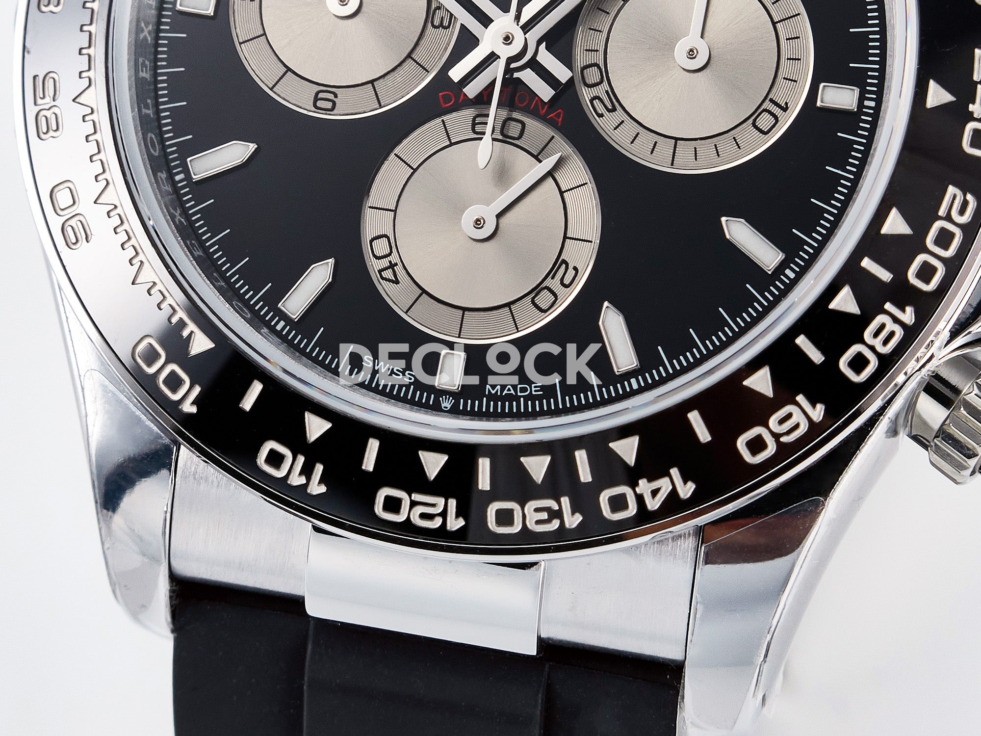 Daytona 126519 Black/Gray Dial in White Gold on Rubber Strap