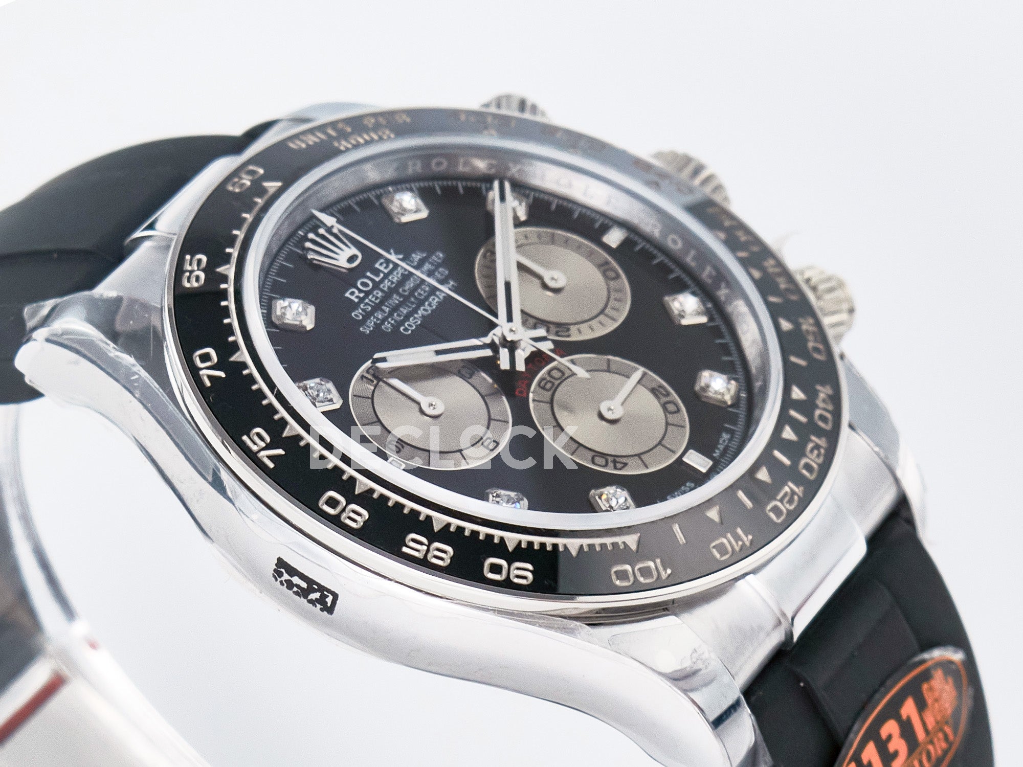 Replica Rolex Daytona 126519 QF 1:1 Best Edition Black/Silver Diamonds Dial on Oysterflex Strap SH4131 V6（Gain Weight）