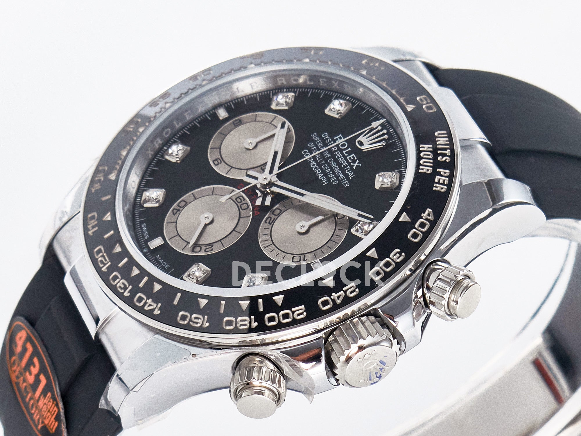 Replica Rolex Daytona 126519 QF 1:1 Best Edition Black/Silver Diamonds Dial on Oysterflex Strap SH4131 V6（Gain Weight）