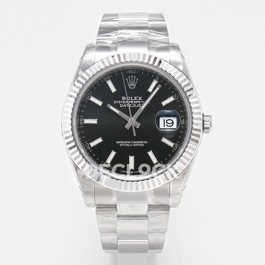 Replica Rolex DateJust 41 126334 904L SS VSF 1:1 Best Edition Black Dial on Oyster Bracelet VS3235 V2 | Declock.
