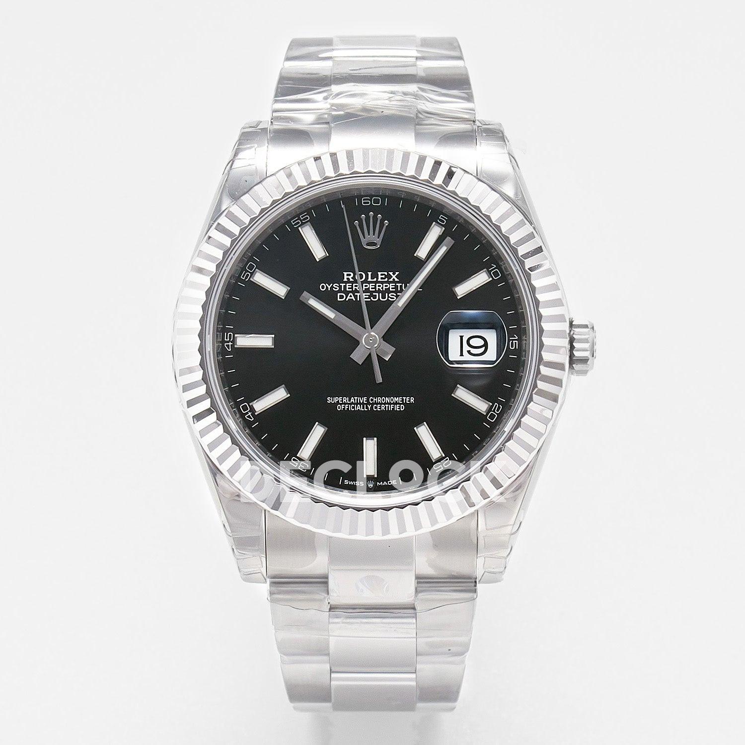 Replica Rolex DateJust 41 126334 904L SS VSF 1:1 Best Edition Black Dial on Oyster Bracelet VS3235 V2 |  Declock.