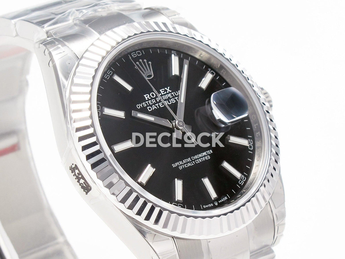 Replica Rolex DateJust 41 126334 904L SS VSF 1:1 Best Edition Black Dial on Oyster Bracelet VS3235 V2 |  Declock.