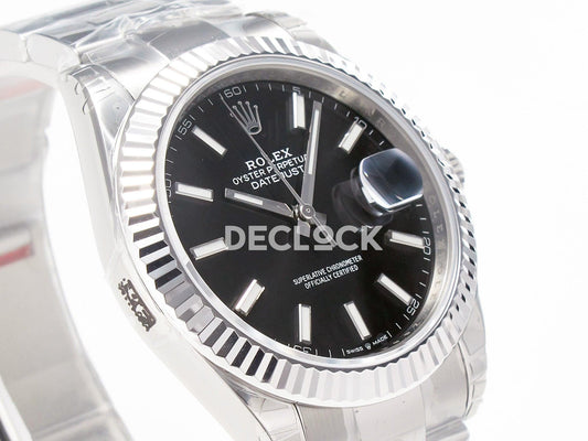 Replica Rolex DateJust 41 126334 904L SS VSF 1:1 Best Edition Black Dial on Oyster Bracelet VS3235 V2 |  Declock.