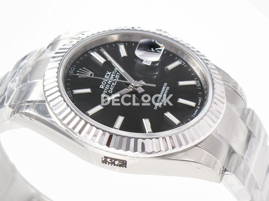 Replica Rolex DateJust 41 126334 904L SS VSF 1:1 Best Edition Black Dial on Oyster Bracelet VS3235 V2 | Declock.