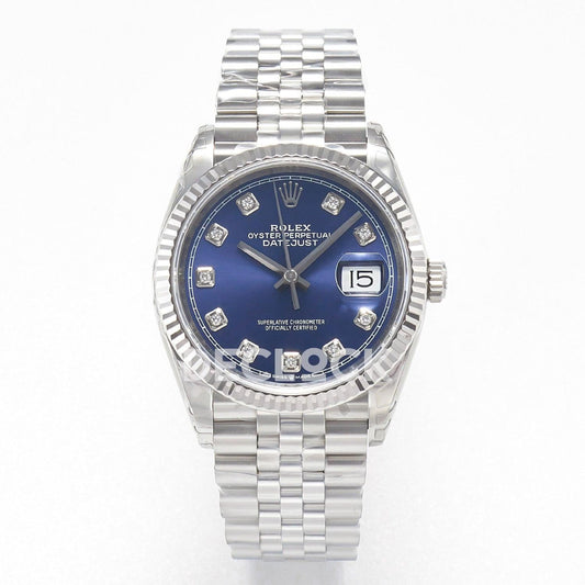 Replica Rolex DateJust 36 SS 116234 VSF 1:1 Best Edition 904L Steel Blue Diamonds Dial on Jubilee Bracelet VS3235 |  Declock.