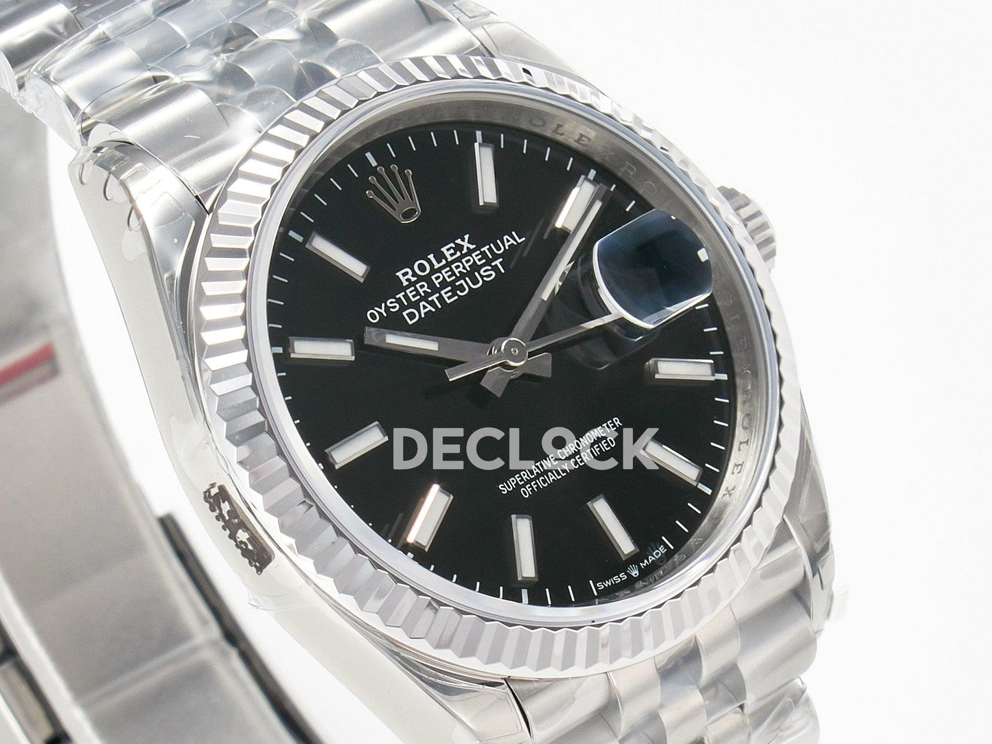 Replica Rolex DateJust 36 SS 116234 VSF 1:1 Best Edition 904L Steel Black Dial on Jubilee Bracelet VS3235 |  Declock.