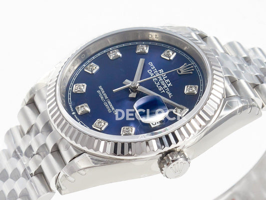 Replica Rolex DateJust 36 SS 116234 VSF 1:1 Best Edition 904L Steel Blue Diamonds Dial on Jubilee Bracelet VS3235 | Declock.