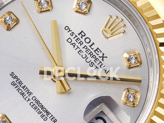 Replica Rolex DateJust 31 278273 ARF 1:1 Best Edition 904L Steel Silver Diamonds Dial on SS/YG Oyster Bracelet ETA 2688 | Declock.