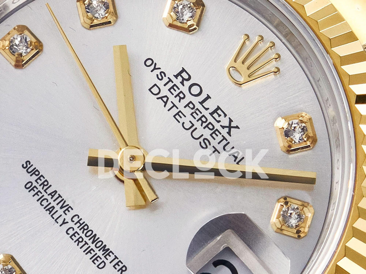 Replica Rolex DateJust 31 278273 ARF 1:1 Best Edition 904L Steel Silver Diamonds Dial on SS/YG Oyster Bracelet ETA 2688 |  Declock.