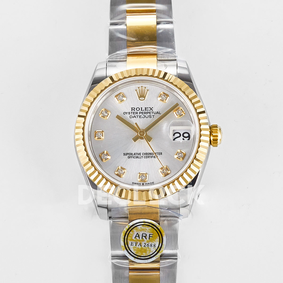 DateJust 31 278273 ARF 1:1 Best Edition 904L Steel Silver Diamonds Dial on SS/YG Oyster Bracelet ETA 2688