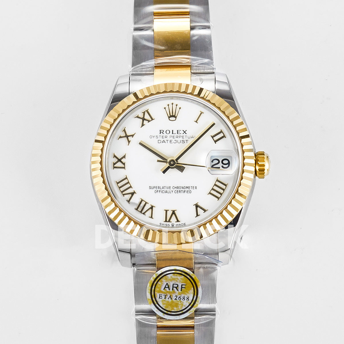 DateJust 31 278383 ARF 1:1 Best Edition 904L White Roman Dial on SS/RG Oyster Bracelet ETA 2688 (Copy)