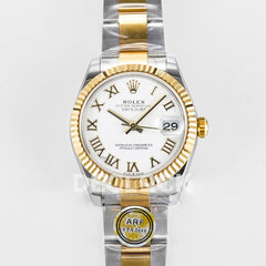 DateJust 31 278383 ARF 1:1 Best Edition 904L White Roman Dial on SS/RG Oyster Bracelet ETA 2688 (Copy)