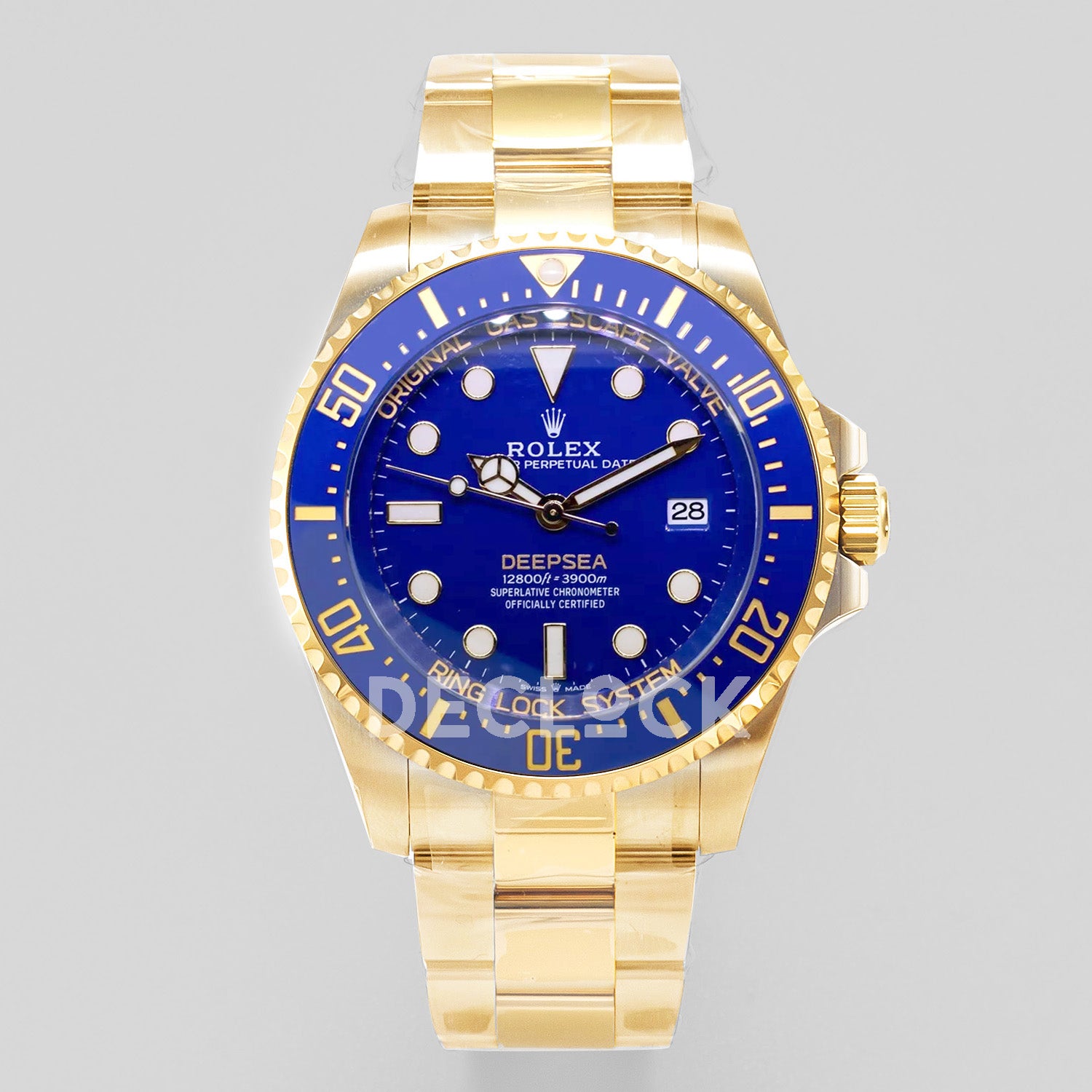 Replica Rolex Sea-Dweller Deepsea 136668LB Yellow Gold Blue Dial & Blue Bezel