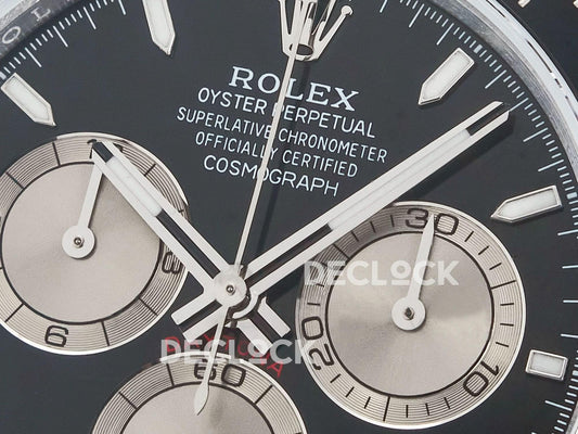 Replica Rolex Daytona 126519 Black/Gray Dial in White Gold on Rubber Strap | Declock.