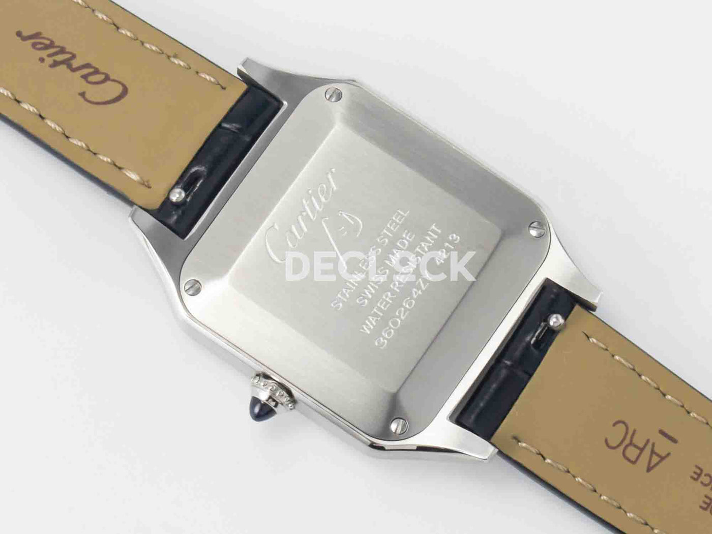 Santos Dumont (Small) Silver Dial on Black Leather Strap Quartz