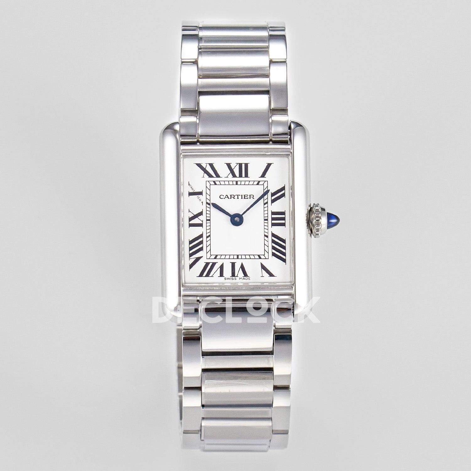 Replica Cartier Tank Must SS 33.7mm White Dial on SS Bracelet |  Declock.