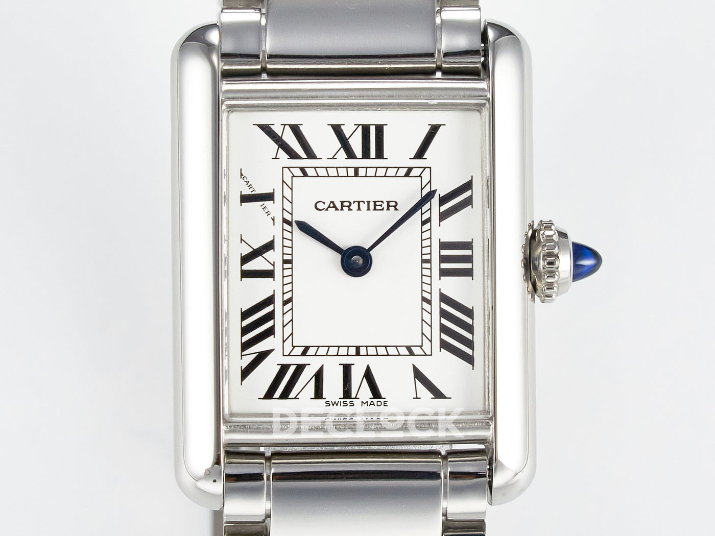 Tank Must SS 33.7mm White Dial on SS Bracelet