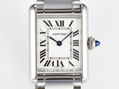 Tank Must SS 33.7mm White Dial on SS Bracelet