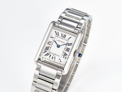 Tank Must SS 33.7mm White Dial on SS Bracelet