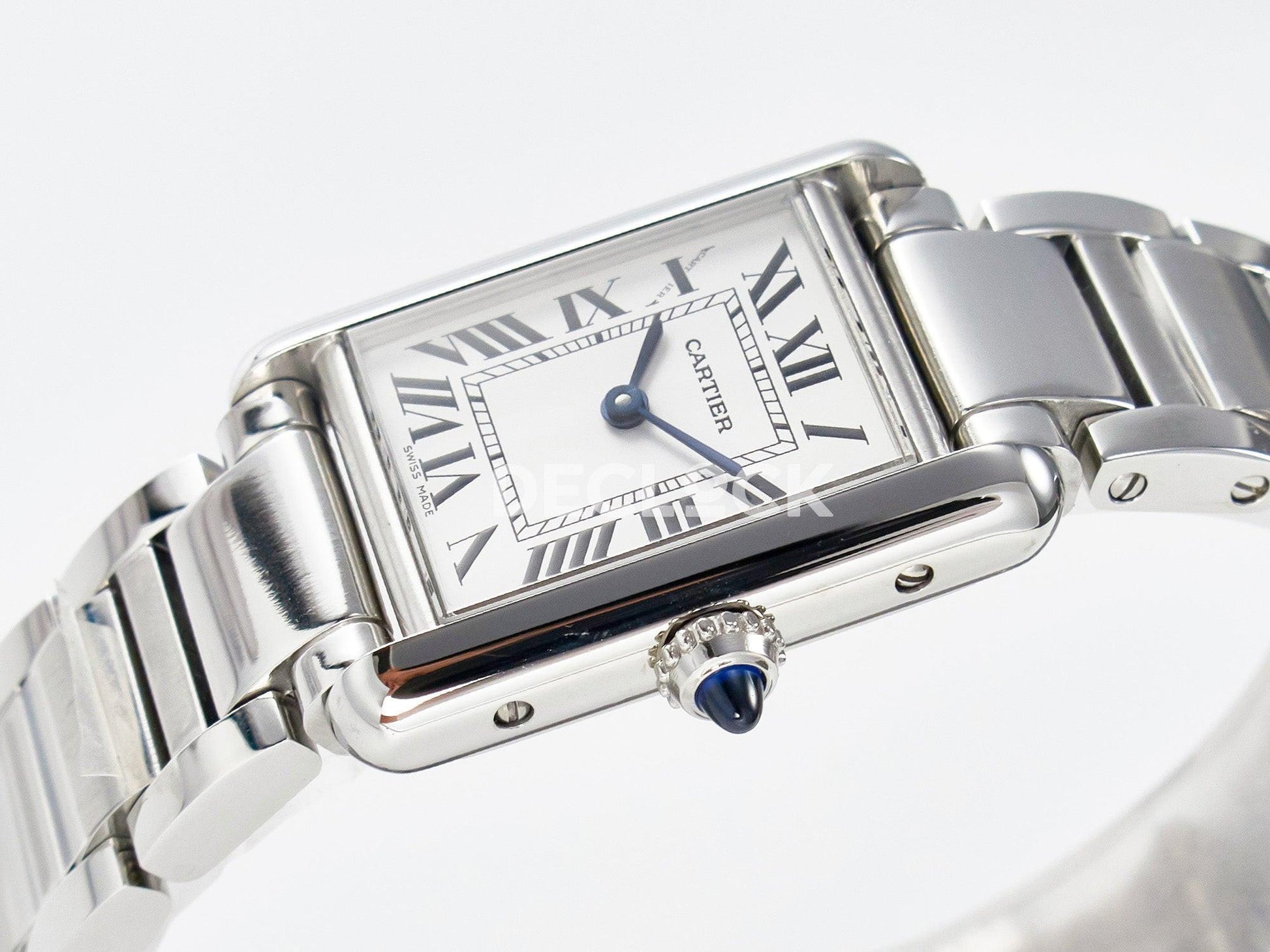 Replica Cartier Tank Must SS 33.7mm White Dial on SS Bracelet |  Declock.