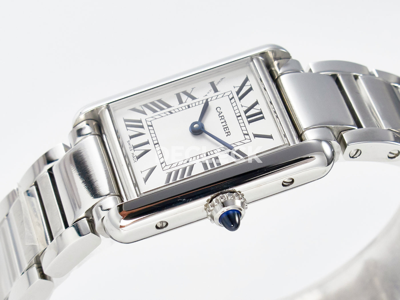 Tank Must SS 33.7mm White Dial on SS Bracelet