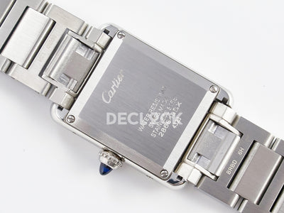 Tank Must SS 33.7mm White Dial on SS Bracelet