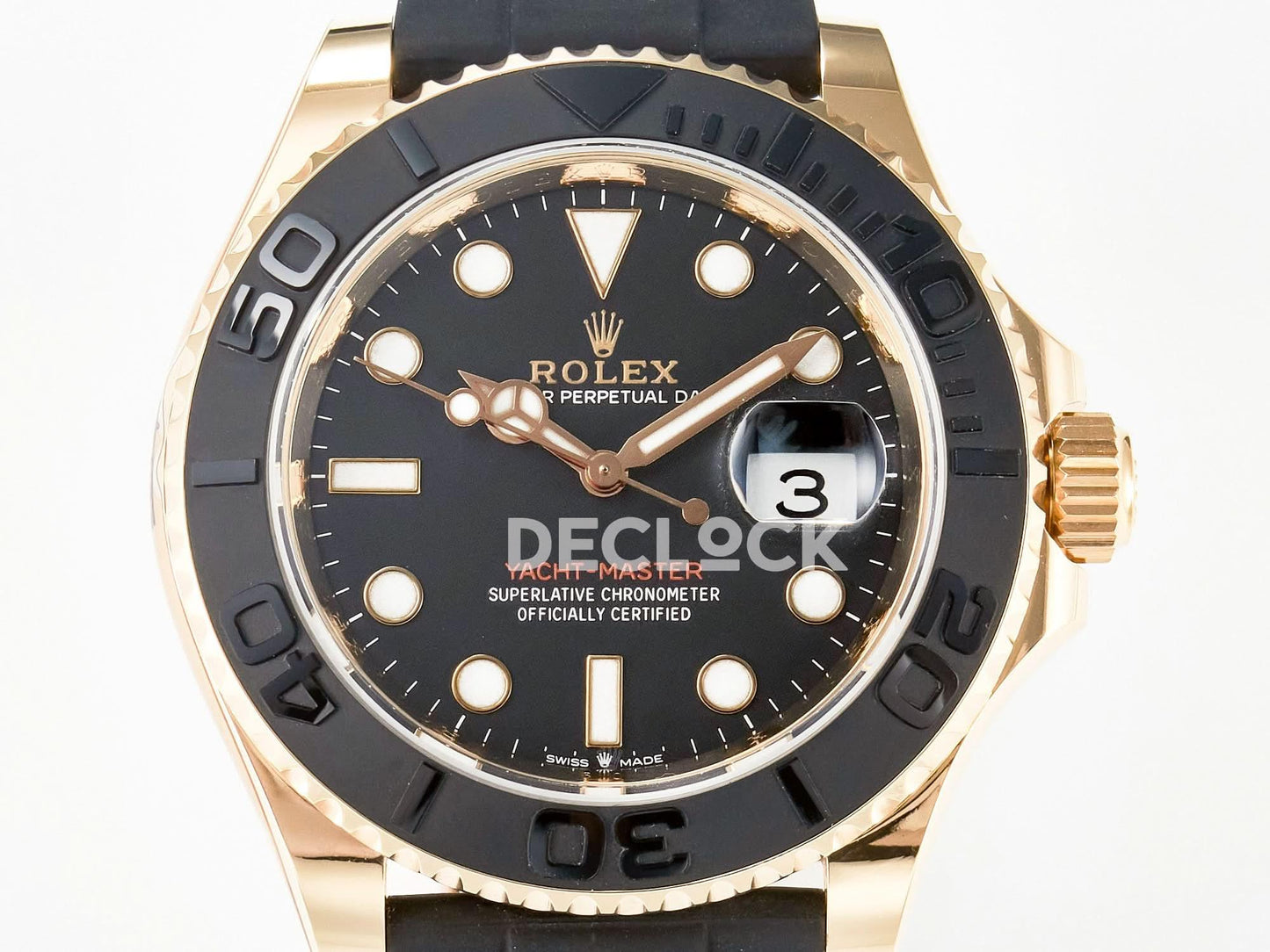 Replica Rolex Yacht-Master 126655 Clean 1:1 RG/Tungsten on Oysterflex |  Declock.