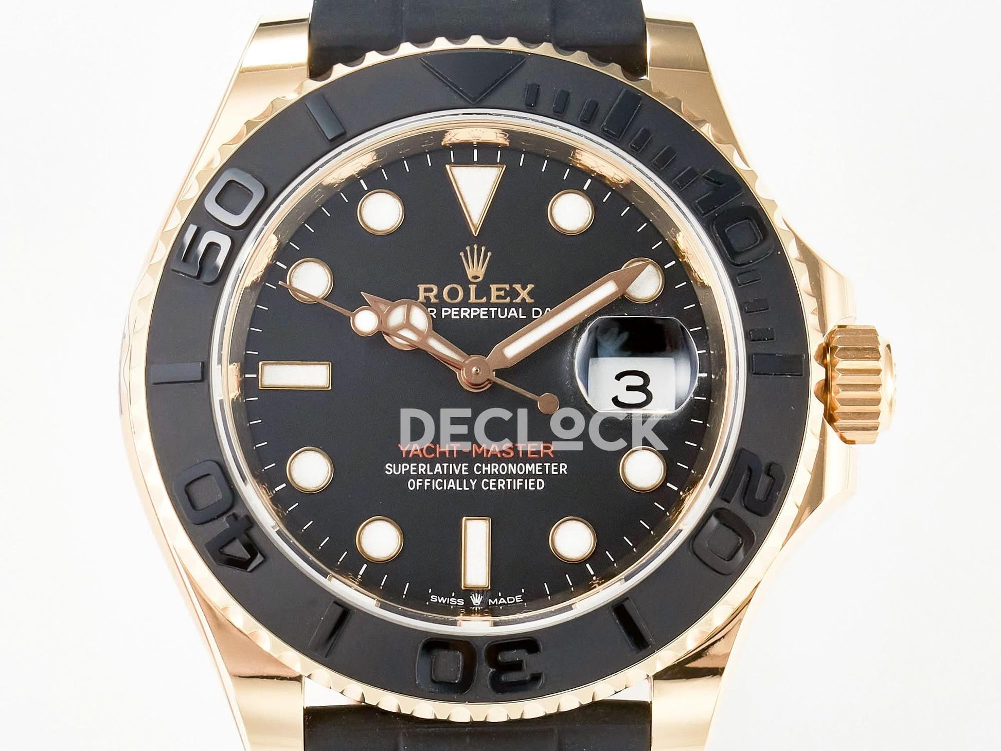 Replica Rolex Yacht-Master 126655 Clean 1:1 RG/Tungsten on Oysterflex |  Declock.