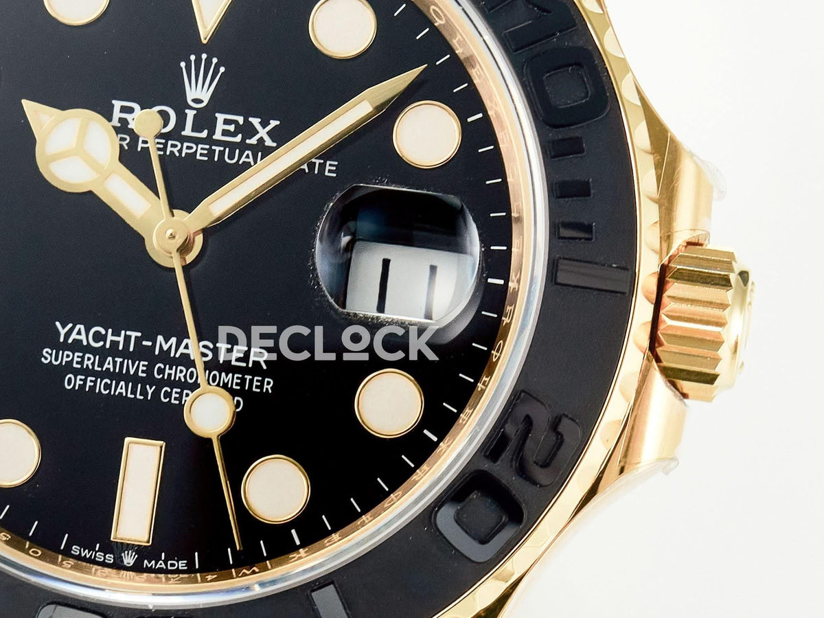 Replica Rolex Yacht-Master 226658 Clean 1:1 YG on Oysterflex Strap |  Declock.