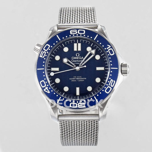 Replica Declock Seamaster Diver 300M James Bond 007 60th Anniversary Blue Dial on Mesh Bracelet | Declock.