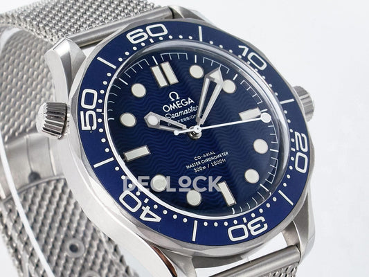 Replica Declock Seamaster Diver 300M James Bond 007 60th Anniversary Blue Dial on Mesh Bracelet |  Declock.
