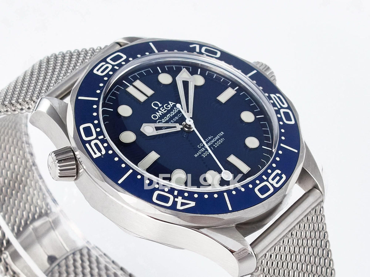 Replica Declock Seamaster Diver 300M James Bond 007 60th Anniversary Blue Dial on Mesh Bracelet |  Declock.