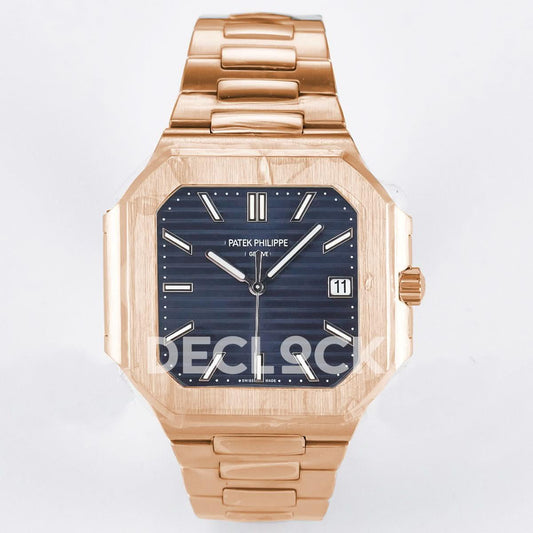 Replica Pattek Philippe Cubitus Silver Blue Dial RG |  Declock.