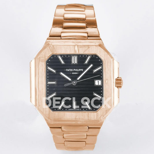 Replica Pattek Philippe Cubitus Silver Black Dial RG | Declock.