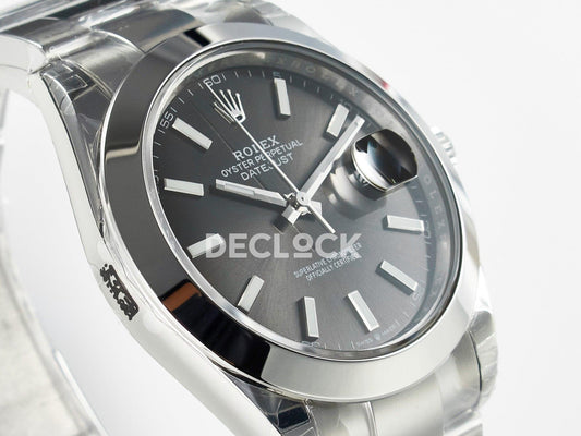 Replica Rolex DateJust 41 126334 904L SS VSF 1:1 Best Edition Gray Dial on Oyster Bracelet VS3235 | Declock.