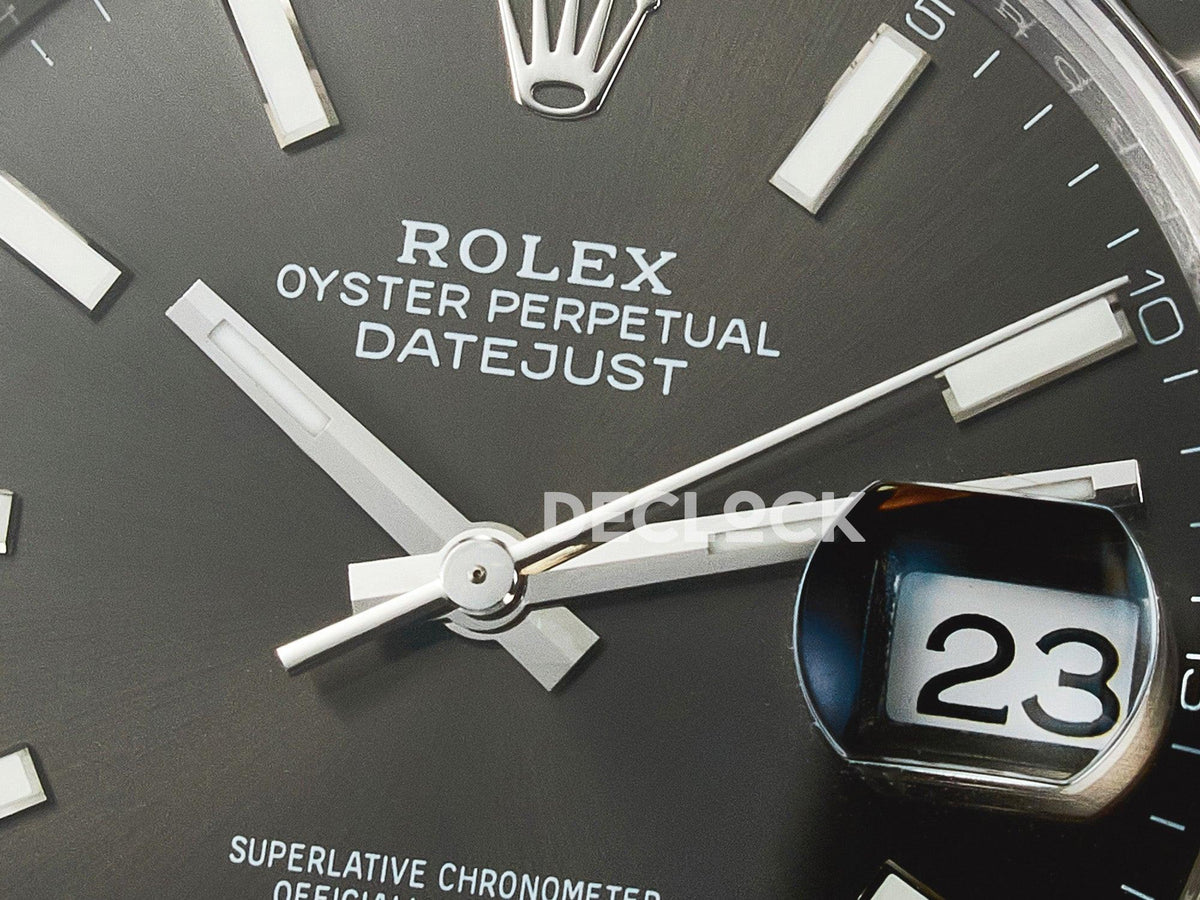 Replica Rolex DateJust 41 126334 904L SS VSF 1:1 Best Edition Gray Dial on Oyster Bracelet VS3235 |  Declock.