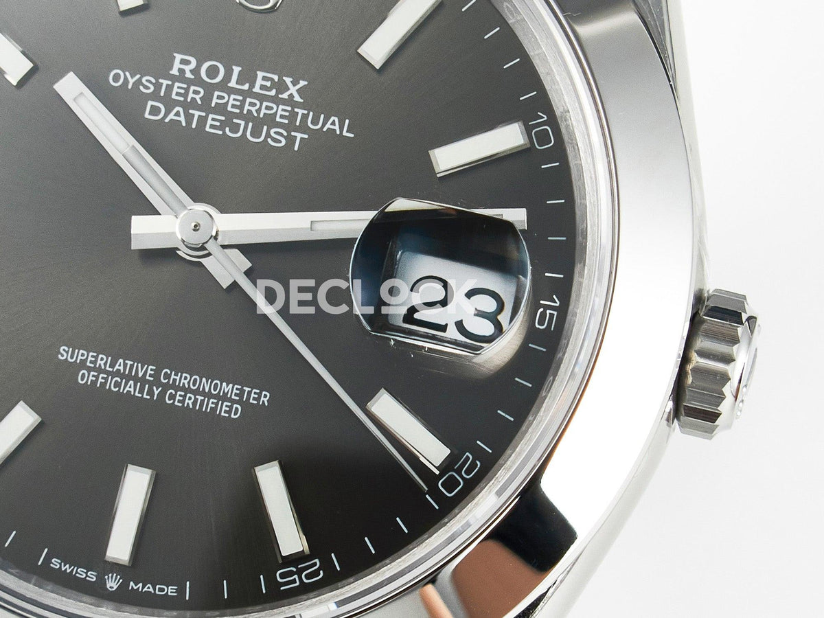 Replica Rolex DateJust 41 126334 904L SS VSF 1:1 Best Edition Gray Dial on Oyster Bracelet VS3235 |  Declock.