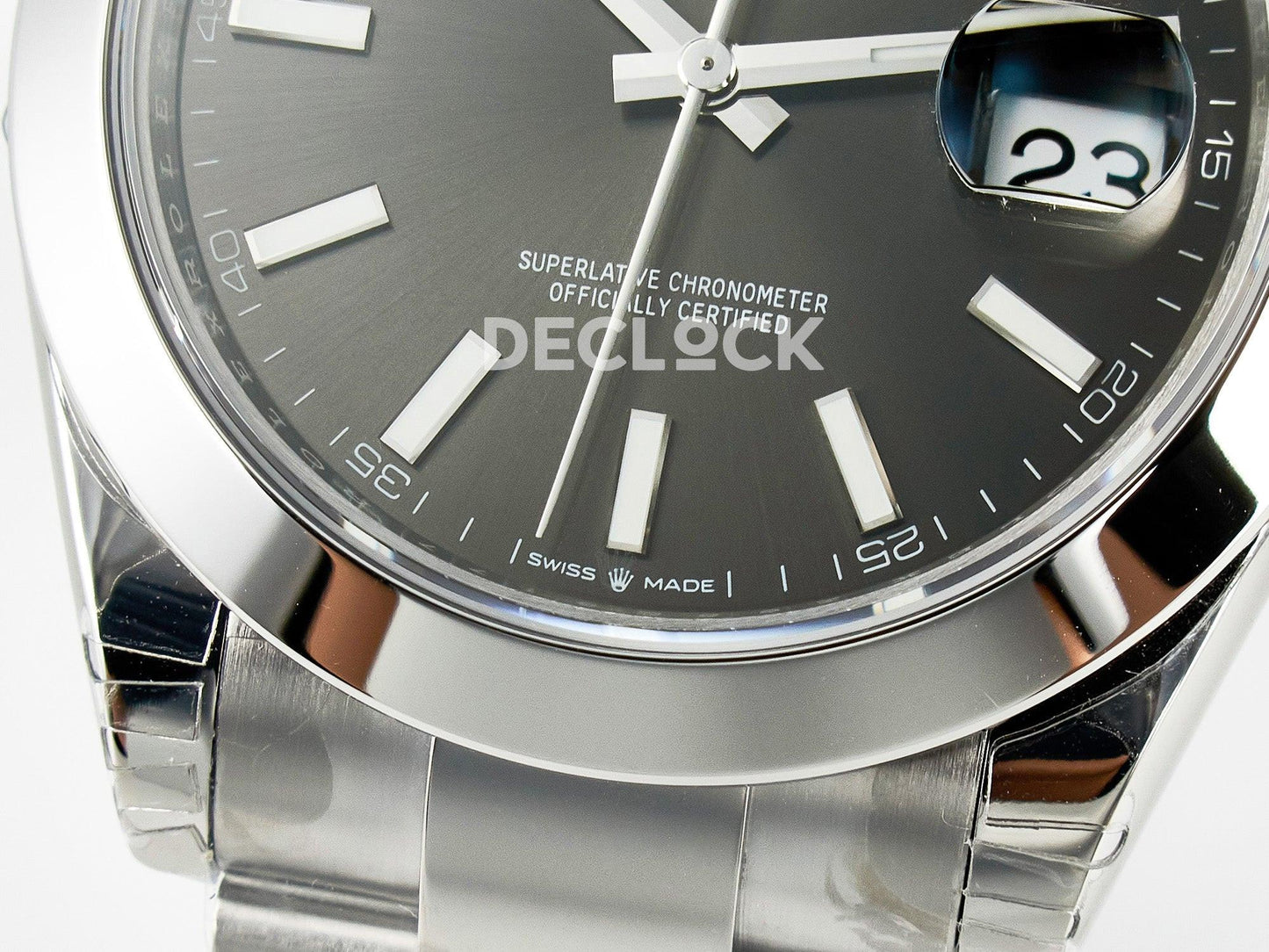 Replica Rolex DateJust 41 126334 904L SS VSF 1:1 Best Edition Gray Dial on Oyster Bracelet VS3235 |  Declock.