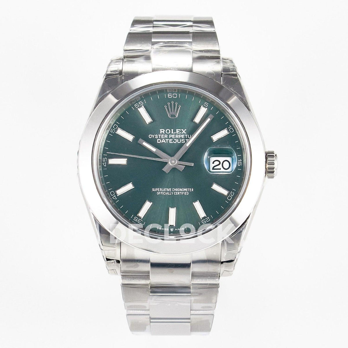 Replica Rolex DateJust 41 126330 904L SS VSF 1:1 Best Edition Green Dial on Oyster Bracelet VS3235 |  Declock.