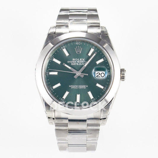 Replica Rolex DateJust 41 126330 904L SS VSF 1:1 Best Edition Green Dial on Oyster Bracelet VS3235 |  Declock.