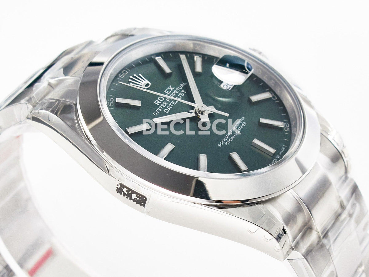 Replica Rolex DateJust 41 126330 904L SS VSF 1:1 Best Edition Green Dial on Oyster Bracelet VS3235 |  Declock.