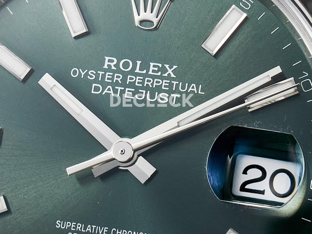 Replica Rolex DateJust 41 126330 904L SS VSF 1:1 Best Edition Green Dial on Oyster Bracelet VS3235 |  Declock.