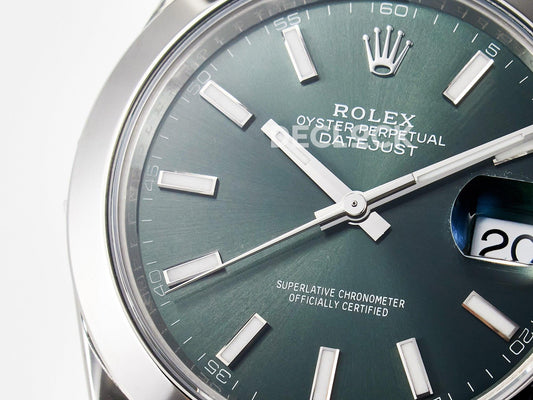 Replica Rolex DateJust 41 126330 904L SS VSF 1:1 Best Edition Green Dial on Oyster Bracelet VS3235 | Declock.