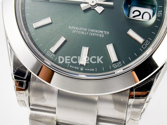 Replica Rolex DateJust 41 126330 904L SS VSF 1:1 Best Edition Green Dial on Oyster Bracelet VS3235 |  Declock.