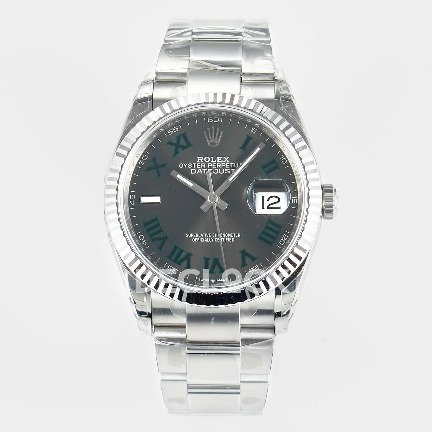 Replica Rolex DateJust 36 SS 116234 VSF 1:1 Best Edition 904L Steel Gray Green Roman Dial on oyster Bracelet VS3235 |  Declock.