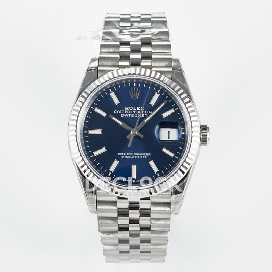 Replica Rolex DateJust 36 126234 904L SS VSF 1:1 Best Edition Blue Dial on Jubilee Bracelet VS3235 |  Declock.