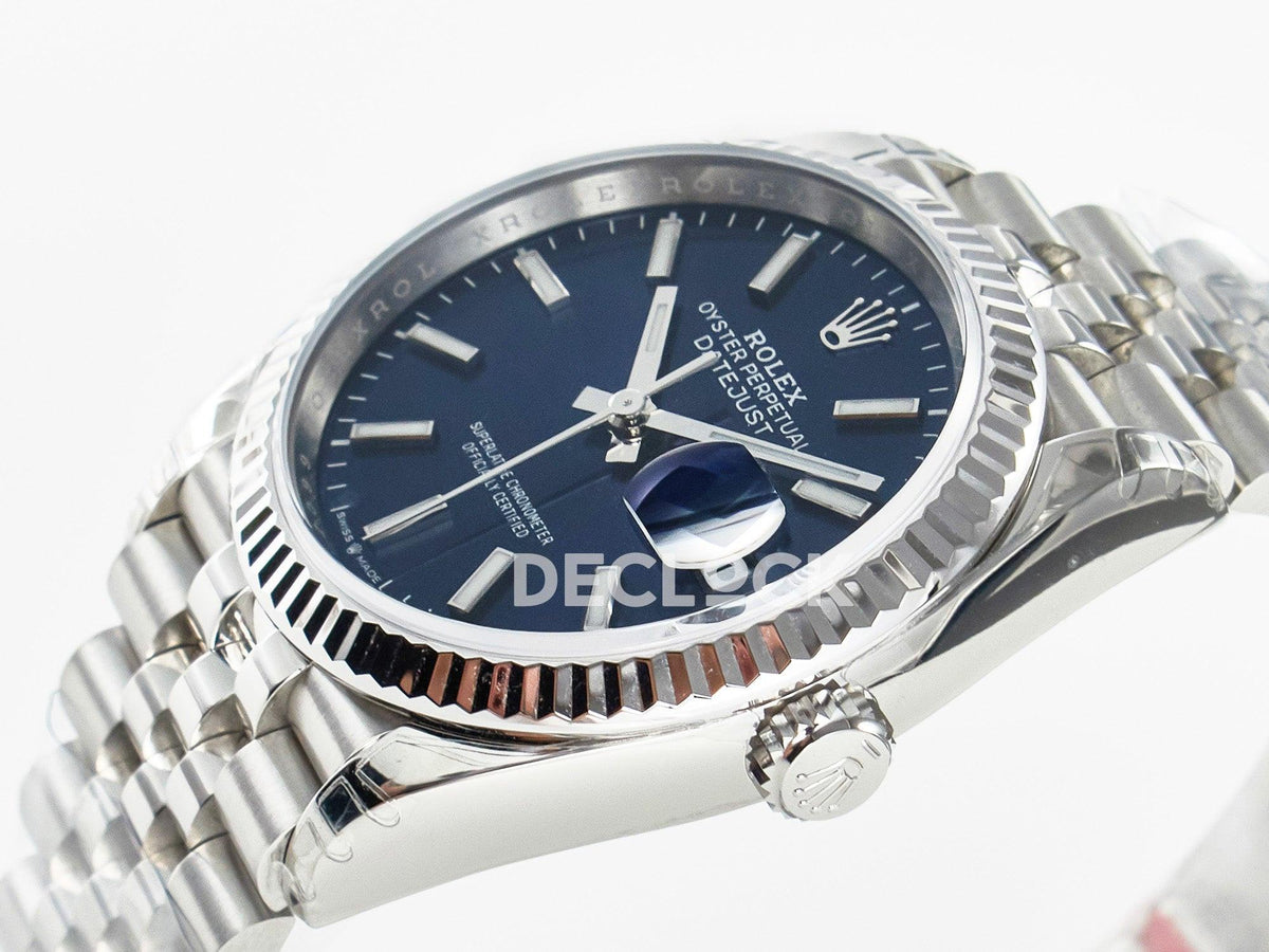 Replica Rolex DateJust 36 126234 904L SS VSF 1:1 Best Edition Blue Dial on Jubilee Bracelet VS3235 |  Declock.