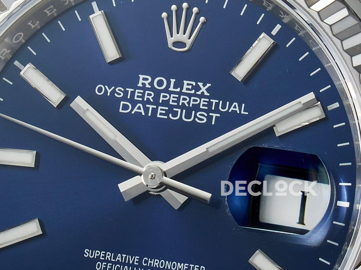 Replica Rolex DateJust 36 126234 904L SS VSF 1:1 Best Edition Blue Dial on Jubilee Bracelet VS3235 |  Declock.