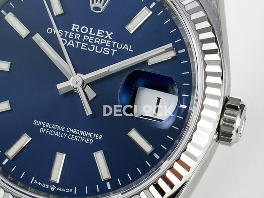 Replica Rolex DateJust 36 126234 904L SS VSF 1:1 Best Edition Blue Dial on Jubilee Bracelet VS3235 | Declock.