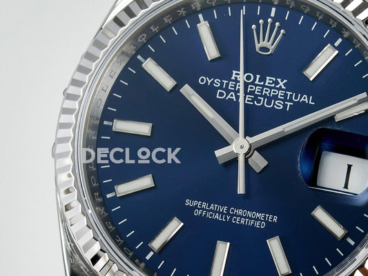 Replica Rolex DateJust 36 126234 904L SS VSF 1:1 Best Edition Blue Dial on Jubilee Bracelet VS3235 |  Declock.